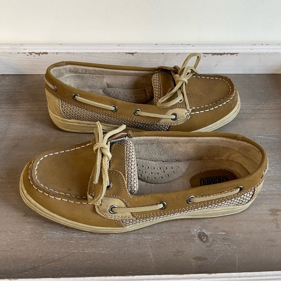 Women's Khombu Leather Loafers Slip-On Flat Comfort Shoes Khaki Brown Size 6 - Picture 8 of 9